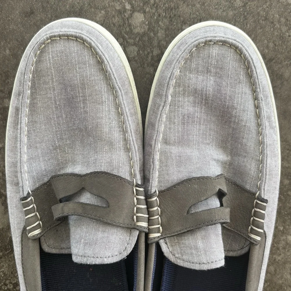 Cole Haan GRAND.OS Nantucket Loafers Men's 13 Slip On Gray Canvas